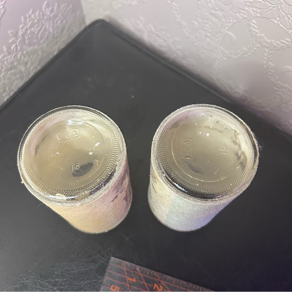 Vintage Danish Hummel Inspired Sugared Glass Candle holder pair - Picture 7 of 9